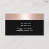 Carte De Visite Rose Gold Frontière Maquillage Artiste Cheveux Sty (Dos)