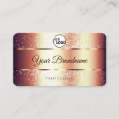 Carte De Visite Rose Gold Glamor Sparkling Parties scintillant Log (Devant)