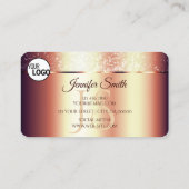 Carte De Visite Rose Gold Glamor Sparkling Parties scintillant Log (Dos)