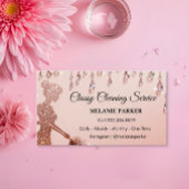 Carte De Visite Rose Gold Glitter Classy Cleaning Services
