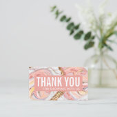 Carte De Visite Rose Gold & Gold Geode Marble Business Merci (Debout devant)