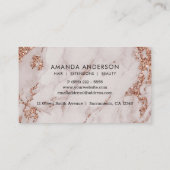 Carte De Visite Rose Gold & Gold Salon Chic (Dos)