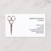 Carte De Visite Rose Gold gouttes coiffeur ciseaux coiffeur ciseau (Dos)