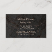 Carte De Visite Rose Gold Gray Ink Marble (Dos)
