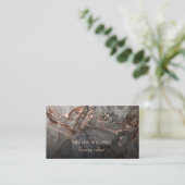 Carte De Visite Rose Gold Gray Ink Marble (Debout devant)