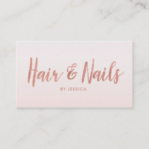 Carte De Visite Rose Gold Hair Nails Beauté Salon Cosmetologue