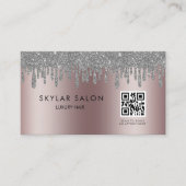 Carte De Visite Rose Gold Hair Salon Stylist QR code (Devant)