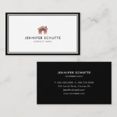 Carte De Visite Rose Gold Home Logo Realtor professionnel de luxe (Devant / Derrière)