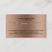 Carte De Visite Rose-gold image of faux métallc background (Dos)