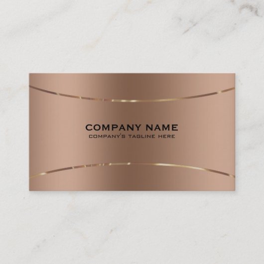 Carte De Visite Rose-gold image of faux métallc background (Devant)