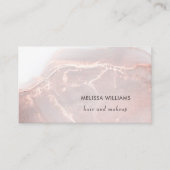Carte De Visite Rose Gold  Ink Marble | QR Code (Devant)