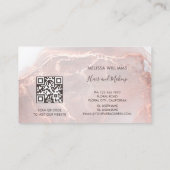 Carte De Visite Rose Gold  Ink Marble | QR Code (Dos)