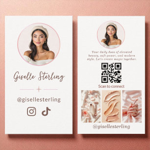 Carte De Visite Rose Gold Instagram TikTok Médias sociaux modernes
