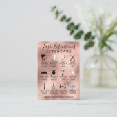 Carte De Visite Rose Gold Lash Extensions métalliques Aftercare Ic (Debout devant)
