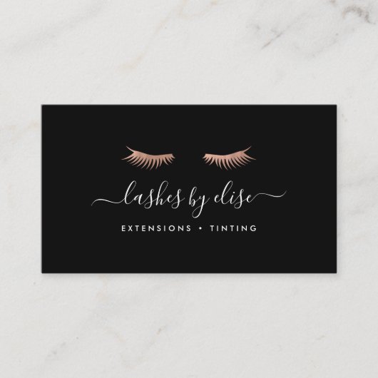 Carte De Visite Rose Gold Lashes (Devant)