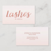 Carte De Visite Rose Gold Lashes Beauté Salon Cosmetologue (Devant / Derrière)