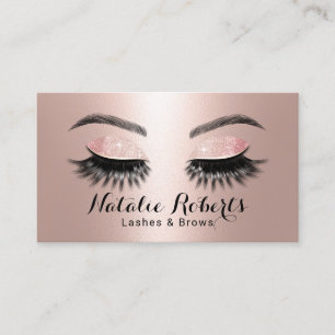 Carte De Visite Rose Gold Lashes Maquillage Artiste Beauté Salon