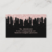 Carte De Visite Rose Gold Lips Glam Parties scintillant Drives Bea (Dos)