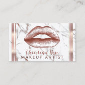 Carte De Visite Rose Gold Lips Marbre maquillage Artiste Cosmetolo (Devant)