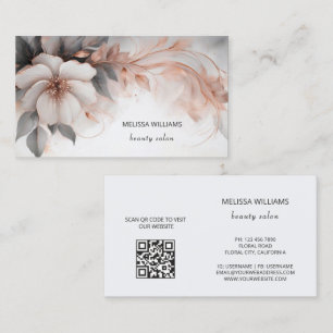 Carte De Visite Rose Gold Luxe Fleur 3D