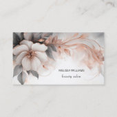 Carte De Visite Rose Gold Luxe Fleur 3D (Devant)