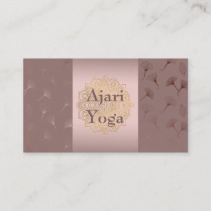 Carte De Visite Rose Gold Main tiré Floral Yoga instructeur