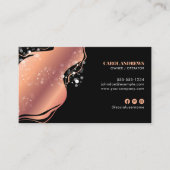 Carte De Visite Rose Gold Marble Accueil Nettoyage Service de ména (Devant)