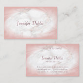 Carte De Visite Rose Gold Marble Élégant Script manuscrit Moderne (Devant / Derrière)