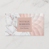 Carte De Visite Rose Gold Marble Géométrique Lotus Planification d (Devant)