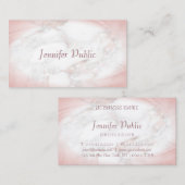 Carte De Visite Rose Gold Marble Moderne Élégant Script manuscrit (Devant / Derrière)