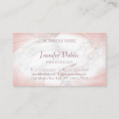 Carte De Visite Rose Gold Marble Moderne Élégant Script manuscrit (Dos)