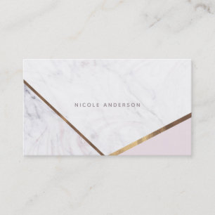 Carte De Visite Rose Gold Marbre Tourbillon & Blush Rose Bronze Gl