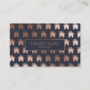 Carte De Visite Rose Gold Marine Maison Realtor Professionnel