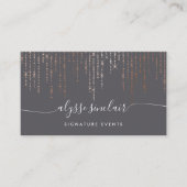 Carte De Visite Rose Gold Marquee Signature Script de calligraphie (Devant)