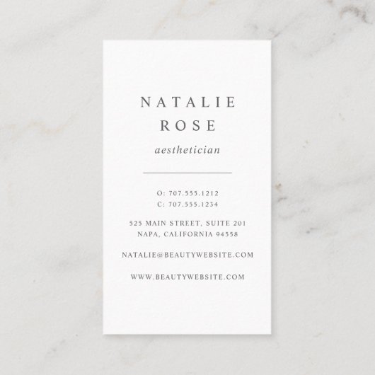 Carte De Visite Rose Gold Marquee Vertical (Dos)