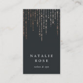 Carte De Visite Rose Gold Marquee Vertical (Devant)