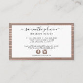 Carte De Visite Rose Gold Metallic Gris Gris Élégant (Dos)