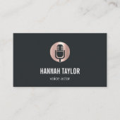 Carte De Visite Rose Gold Microphone Voice Actor (Devant)