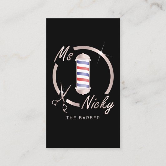 Carte De Visite Rose Gold Mme Nicky Le Barber (Devant)