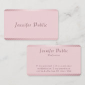 Carte De Visite Rose Gold Modèle Moderne Elégant tendance Simple (Devant / Derrière)