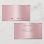 Carte De Visite Rose Gold Modern Elegant Modèle professionnel (Devant / Derrière)