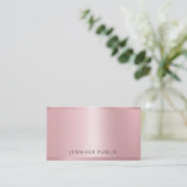 Carte De Visite Rose Gold Modern Elegant Modèle professionnel (Debout devant)