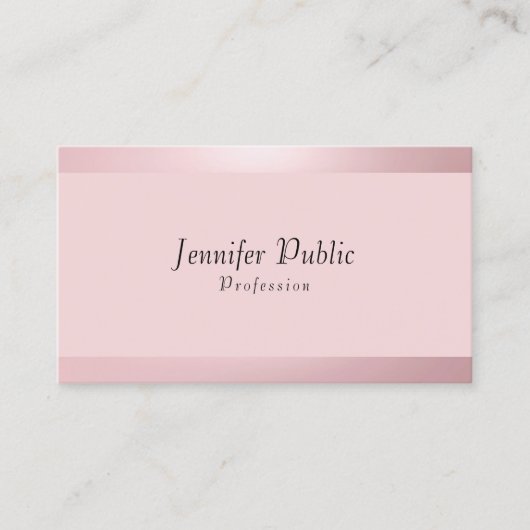 Carte De Visite Rose Gold Modern Elegant tendance Simple Modèle (Devant)