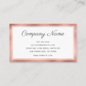Carte De Visite Rose Gold Modern Minimal (Dos)