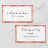 Carte De Visite Rose Gold Modern Minimal (Devant / Derrière)