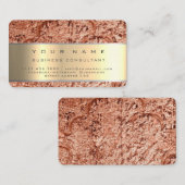Carte De Visite Rose Gold Modern Professional Business Consultant (Devant / Derrière)