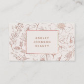 Carte De Visite Rose Gold Moderne Botanique Blush Social Horizonta (Devant)