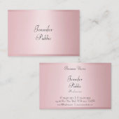 Carte De Visite Rose Gold Moderne Calligraphie Professionnel Éléga (Devant / Derrière)