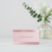 Carte De Visite Rose Gold Moderne Élégant Glamour Modèle (Debout devant)