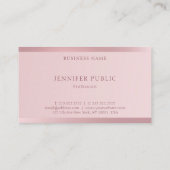 Carte De Visite Rose Gold Moderne Élégant Glamour Modèle (Dos)